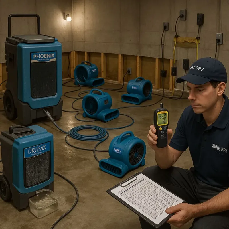 Structural Drying and Dehumidification process in Old Saybrook, CT
